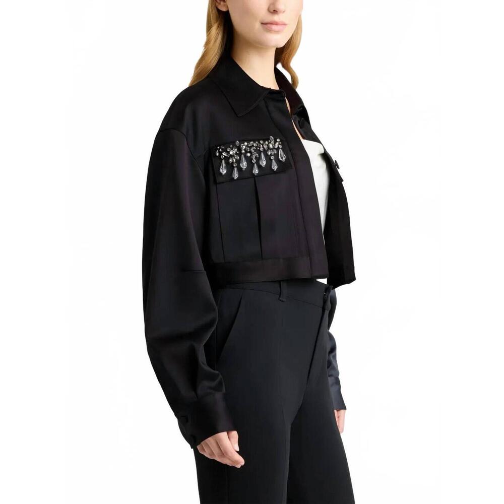 NEW CINQ A SEPT layered gemstone damoni jacket in black - Picture 5 of 6